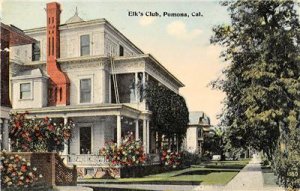 Elk's Club, Pomona, CA Los Angeles County c1910s Vintage Postcard