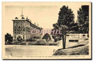 Postcard Old Tennis Font Romeu A corner of the park and the large hotel