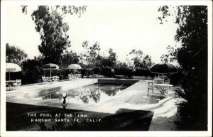 Rancho Santa Fe California CA Inn Swimming Pool Real Photo Vintage Postcard