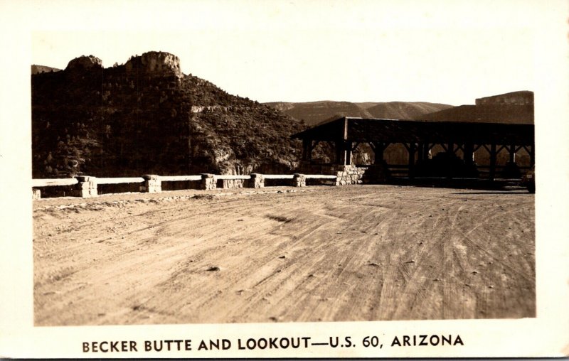 Arizona U S Highway 60 Becker Butte and Lookout Real Photo