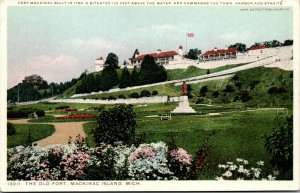 Vtg Mackinac Island Michigan MI The Old Fort 1900s Detroit Publishing Postcard