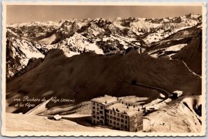 Switzerland Rochers de Naye de les Alpes Mountain Panorama View RPPC Postcard