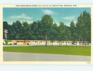 Unused Linen PINE HAVEN MOTOR COURT MOTEL Meridian Mississippi MS M5740