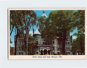 Postcard Court House And Park, Warren, Ohio