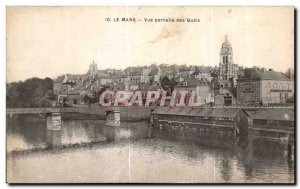 Old Postcard Le Mans partial view of the Quays