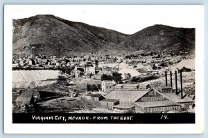 Virginia City Nevada NV Postcard RPPC Photo From California Pan Mill 1935 Posted