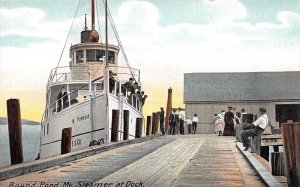 Round Pond Maine Steamer At Dock, Color Lithograph Vintage Postcard U8765