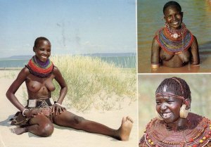 Turkana Woman Kenya Rare Large Postcard