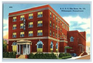 Vintage Elks Home, Williamsport, Penn. Postcard F126E