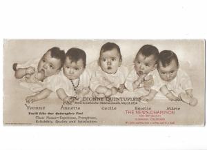 Dionne Quintuplets Born 5-28-1934 Ontario Canada Ink Blotter