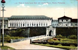 Postcard View of Santa Lucia Gate and Jesuit's Palace in Manila, Philippines