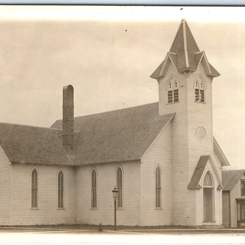 c1910s Unknown Small Clapboard Church RPPC Rhode Island RI? Real Photo PC A128