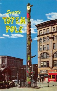 Seattle, Washington Indian Totem Pole Native Americana 1962 Vintage Postcard