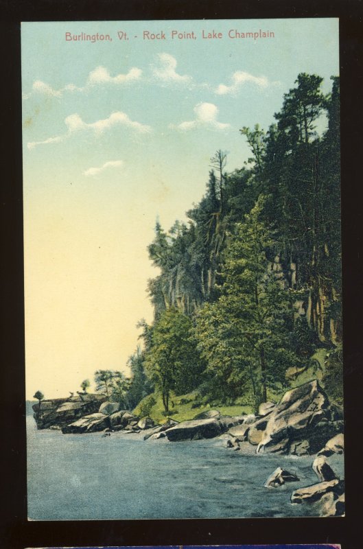 Burlington, Vermont/VT Postcard, Rock Point, Lake Champlain