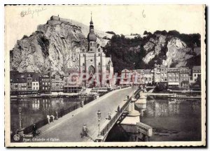 Modern Postcard Dinant Citadel Bridge and Church