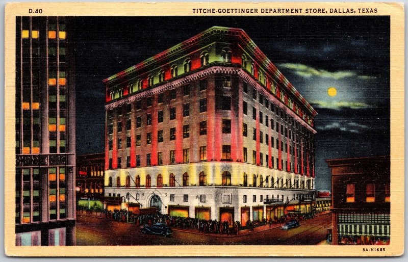 1945 Titchie-Goettinger Department Store Dallas Texas TX Posted  Postcard