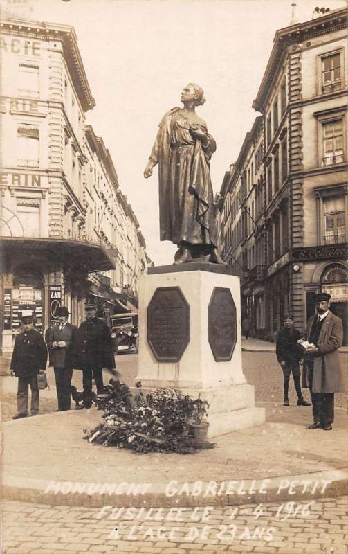 Brussels Belgium Monument Gabrielle Petit Real Photo Antique Postcard J40120