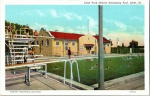 Joliet Park District Swimming Pool, Joliet IL Vintage Postcard C44