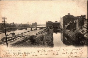 Waterfront Harbor Scene, Oswego NY Undivided Back c1907 Vintage Postcard B48