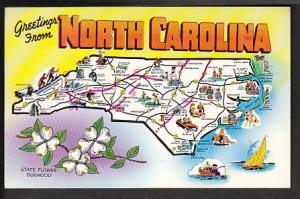 North Carolina Map Post Card PPC448