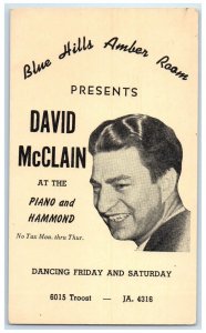 c1950's David McClain Piano Blue Hills Amber Room Advertising Postal Card