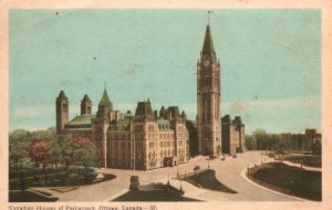 Vintage Postcard 1952 Canadian Houses Parliament Building Landmark Ottawa Canada