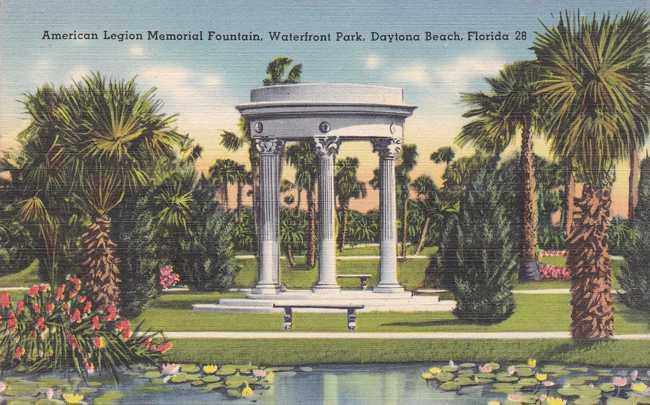 American Legion Memorial Fountain - Daytona Beach, Florida Linen