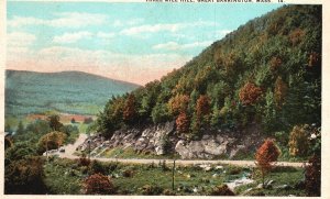 Vintage Postcard 1923 Three Mile Hill Roadway Barrington Massachusetts Chas Pub.