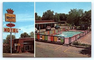 VERNAL, UT Utah ~ RED CLOUD MOTEL Pool c1960s Roadside Postcard