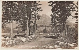 JASPER NATIONAL PARK ALBERTA CANADA~MOUNTAIN ROAD~SLARK REAL PHOTO POSTCARD