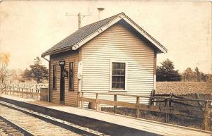 Hanover Pembrook MA Curtis Crossing Railroad Train Station Real Photo Postcard