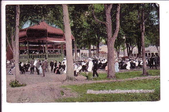 Lots of People at Band Stand, Dominion Park, Montreal Quebec, 