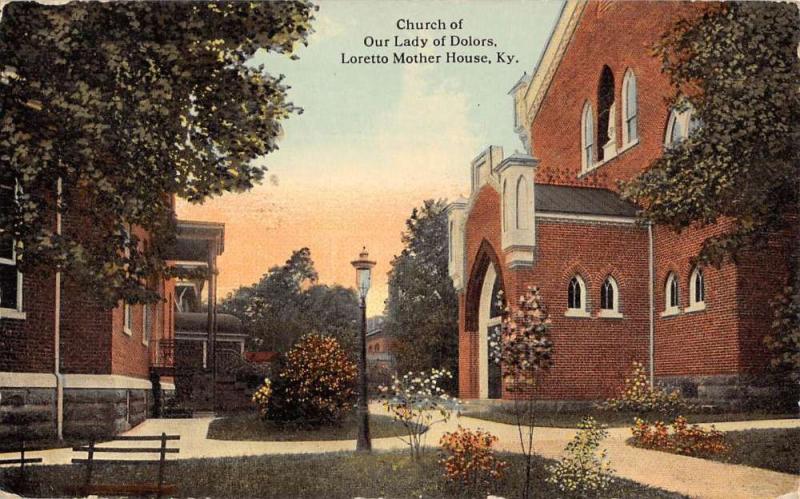 Loretto Kentucky Mother House Church Our Lady Dolors Antique Postcard K80923