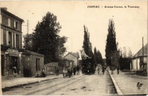 CPA AK JARNAC Avenue Carnot TRAM VAPEUR (977313)