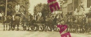 Morenci MICHIGAN RPPC c1910 DELIVERY WAGON Baldwin Truck Co. Dray ADVERTISING 