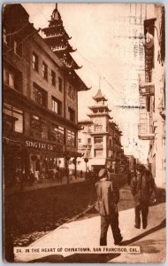 1912 In The Heart of Chinatown San Francisco California CA Posted Postcard