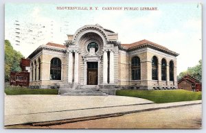 1909 Carnegie Public Library Gloversville New York NY Historical Posted Postcard