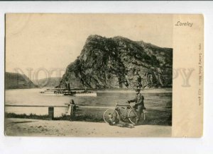 289373 GERMANY LORELEY steamship bicycle 1903 year postcard