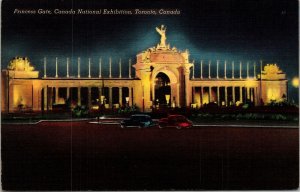 Princess Gate Canada National Exhitbition Toronto Canada Night VTG Postcard UNP 