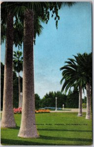 Roeding Park Fresno California Plants Shrubs Trees Lakes Ponds Aviary Postcard