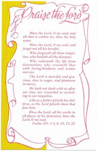 US Unused. Poem - Praise the Lord.  Psalm 103