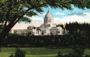 Vintage Postcard 1945 State Capitol Building Landmark Olympia Washington WA