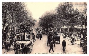 France Paris  Caffe four des Boulevarde, Horse Trolley