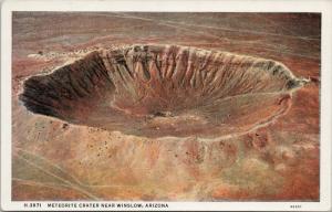 Meteorite Crater near Winslow Arizona AZ UNUSED Fred Harvey Postcard D85