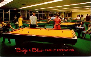 Postcard Beige and Blue Billiard Center 1226 Soquel Ave Santa Cruz California