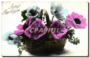 Old Postcard Fantasy Flowers Birthday