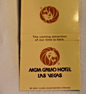 MGM Grand Hotel Las Vegas Nevada 30 Strike Matchbook Cover