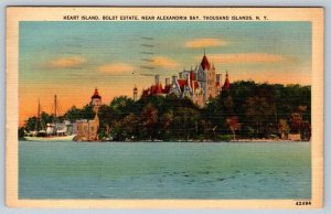 Boldt Estate, Heart Island, Thousand Islands, New York, Vintage Wm Jubb Postcard