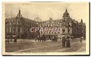 Old Postcard Wiesbaden Kaiser Friedrich Platz