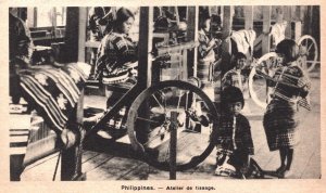 Philippines Weaving Workshop Vintage Postcard 05.41 